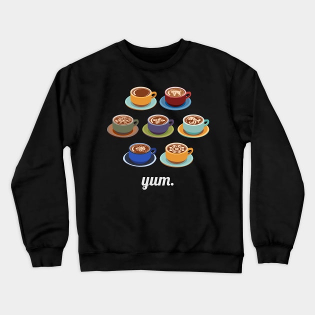 Latte Yum Crewneck Sweatshirt by evisionarts